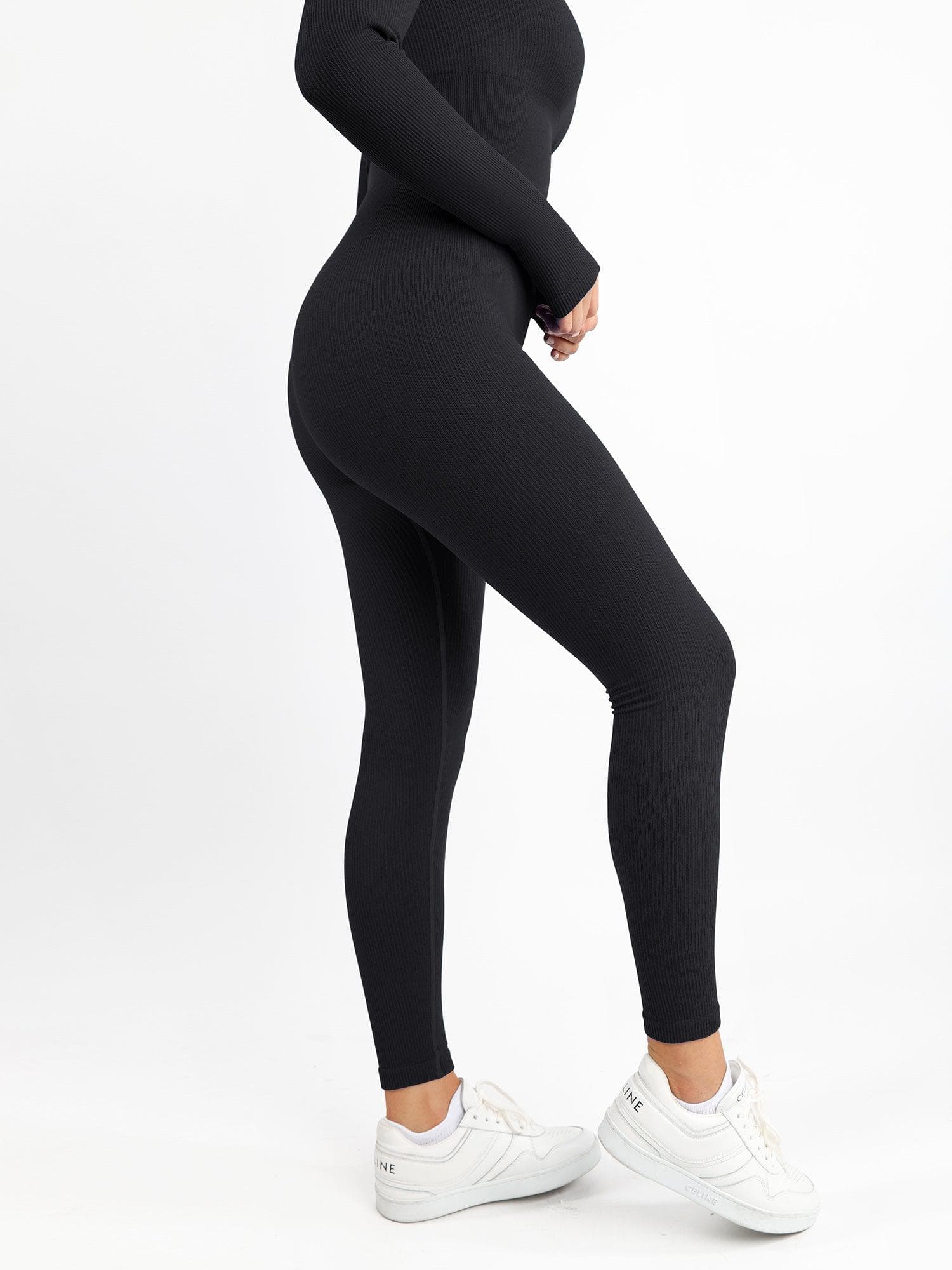 Popilush? Seamless Thumbhole Square Neck Long Sleeve Jumpsuit